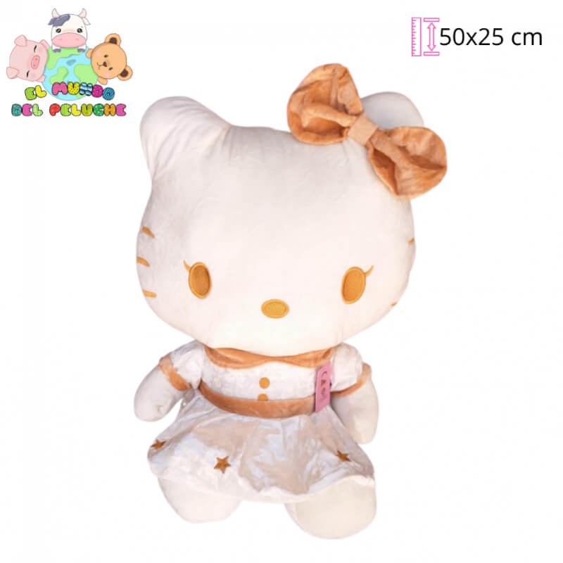 Peluche Kitty Dorada Edición Especial | 50x25 cm | El Mundo del Peluche