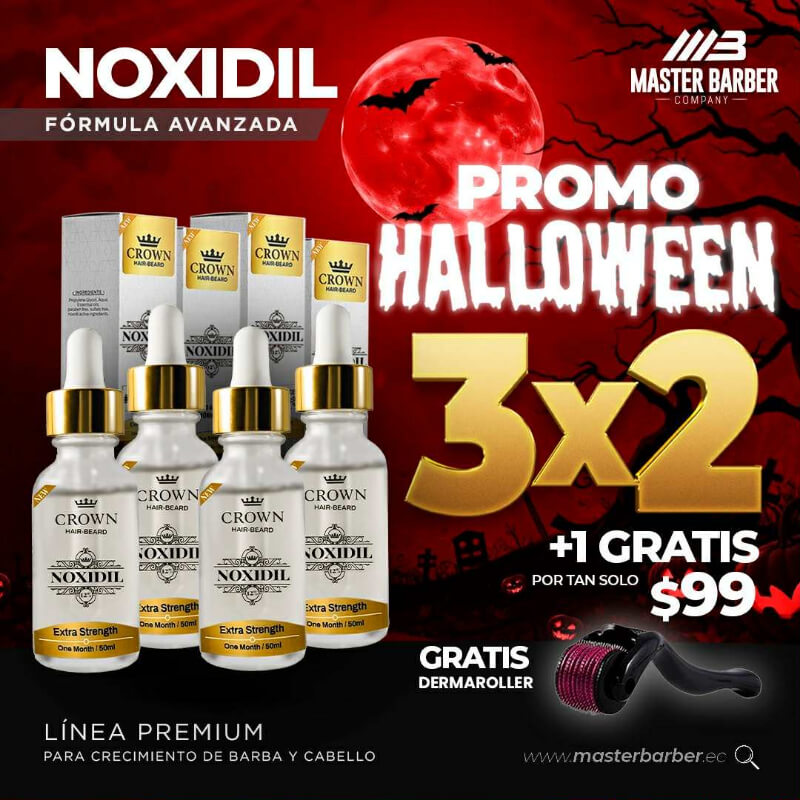 Promo HALLOWEEN 3x2 Noxidil + 1gratis|4 Frascos para 4 Meses de Barba y Cabello Más Grueso | Mundo Barba | Minoxidil 12% - Copia (29-10-2025 14:37:41)