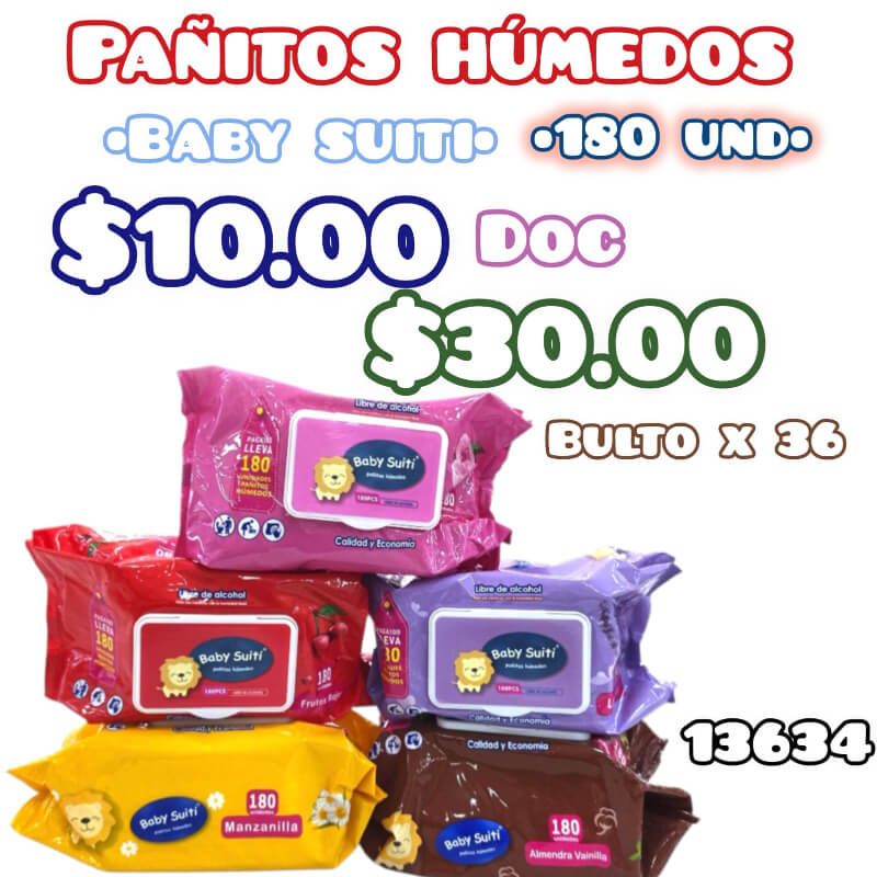 Pañitos Húmedos BABY SUITI X 180