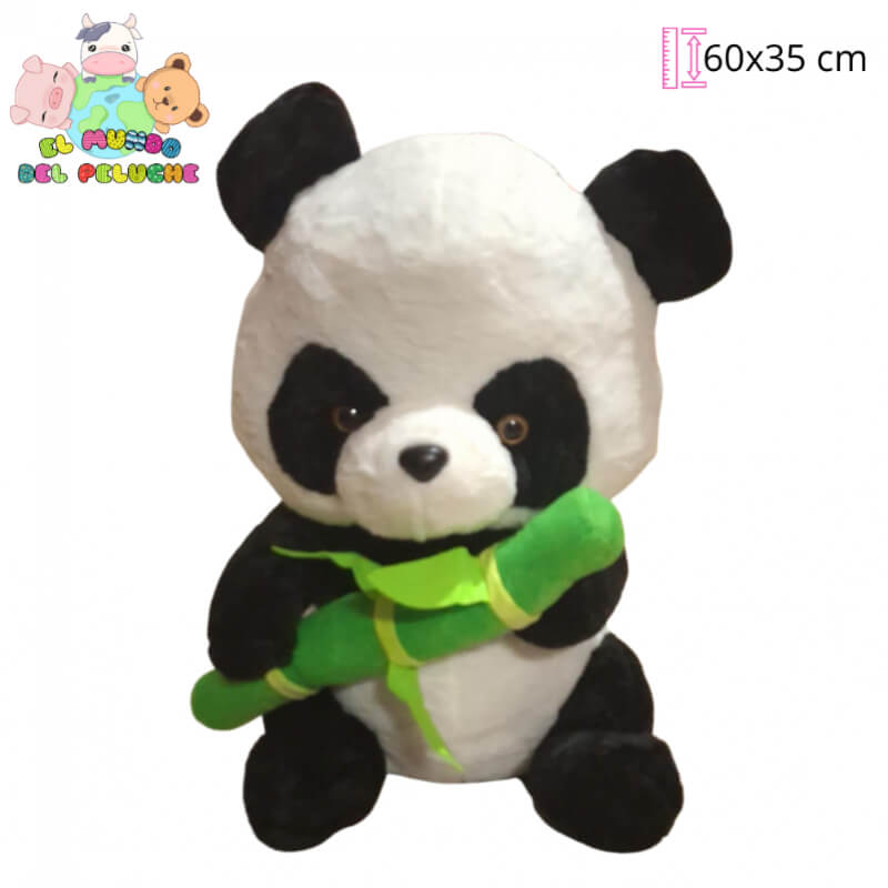 Peluche Panda Bambú #3 | Peluche Gigante con Caña | 60x35 cm | El Mundo del Peluche