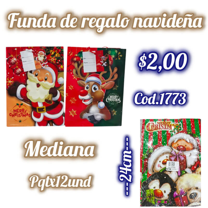 FUNDA DE REGALO NAVIDEÑA