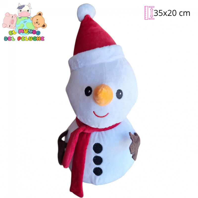 Muñeco de Nieve Navideño #2 | Peluche con Gorro y Bufanda | 35x20 cm | El Mundo del Peluche