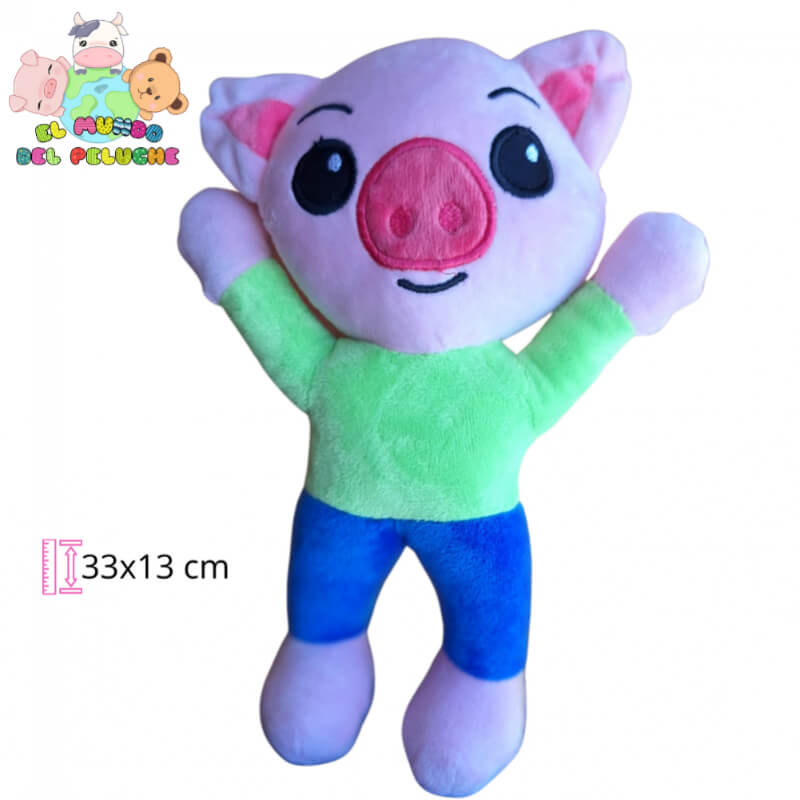 Huggie Cerdito Mundo Plim Plim | Peluche Infantil Suave | 33x13 cm | El Mundo del Peluche