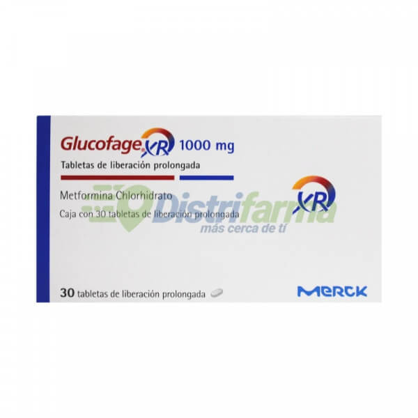 GLUCOFAGE XR 1000 MG TABLETAS X 30*3