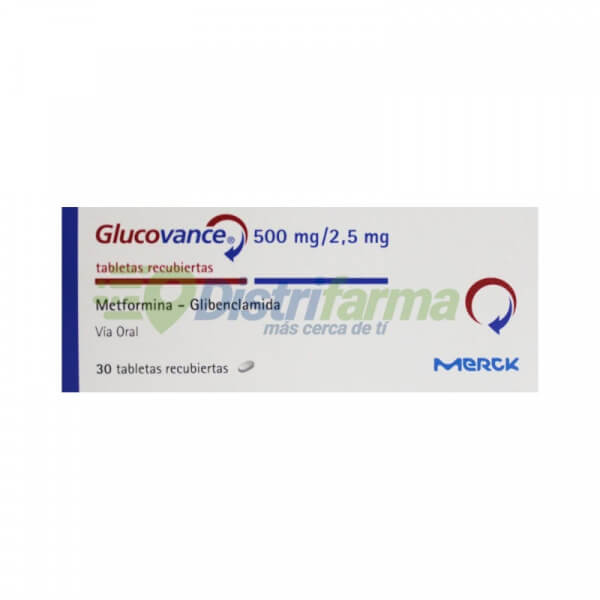 GLUCOVANCE 500 2.5MG TABLETAS X 30*3