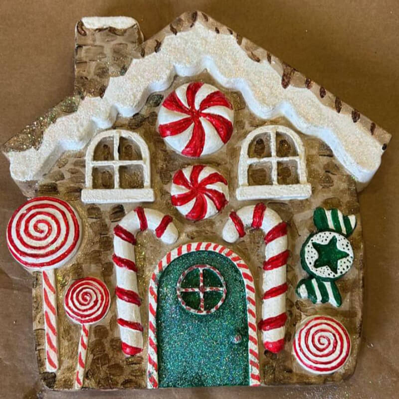 Casita de Jengibre - Piedra Decorativa 3D para Artes y Manualidades