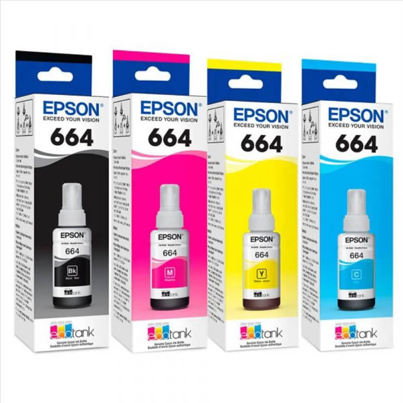 Tinta Epson 664 Kit 4 Colores Compatible AAA EcoTank