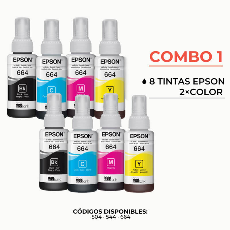 Tinta Epson 504 Combo 1 Compatible AAA EcoTank Calidad y Rendimiento