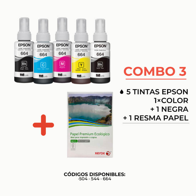Tinta Epson 504 Combo 3 Compatible AAA EcoTank Alto Rendimiento