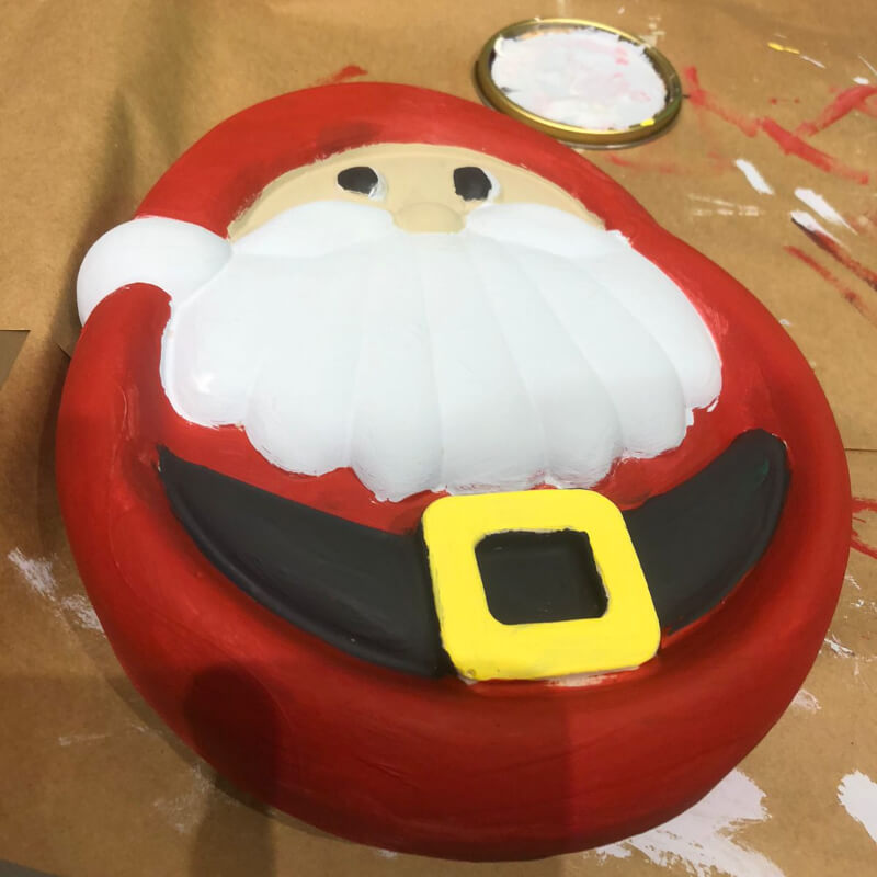 Papa Noel - Piedra Decorativa 3D para Artes y Manualidades