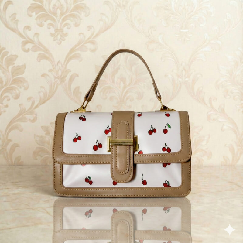 Cartera Cereza Beige Pequeña - Elegante y Compacta