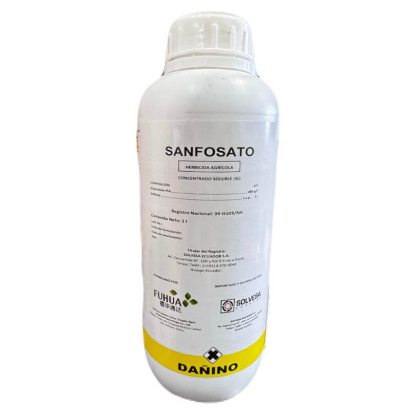 Sanfosato® Litro, Glyphosate IPA, Herbicida. Fuhua Co.