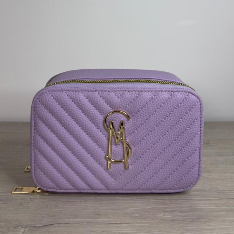 Cartera Morada Casual Elegante con Compartimentos Divididos