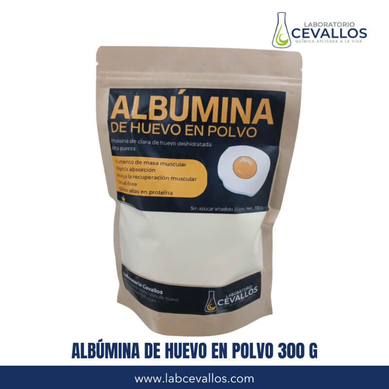 Albúmina de Huevo en Polvo 300 g | Proteína Alta Pureza | Masa Muscular y Recuperación | Laboratorio Cevallos