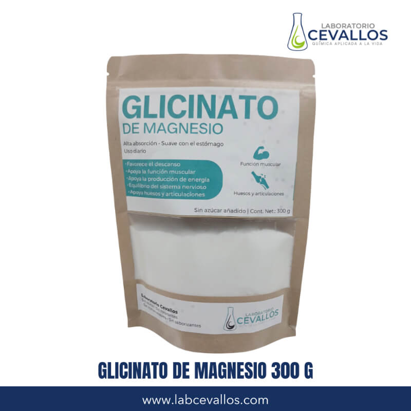 Glicinato de Magnesio 300 g | Alta Absorción y Relajación | Apoyo al Sueño | Laboratorio Cevallos