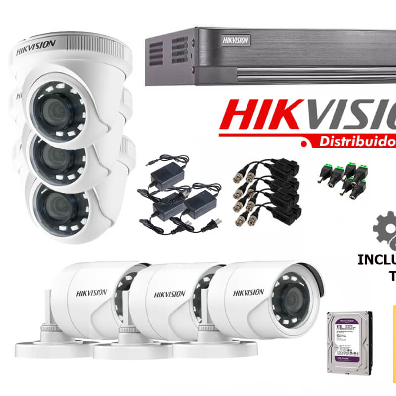 KIT DE 6 CÁMARAS HIKVISION
