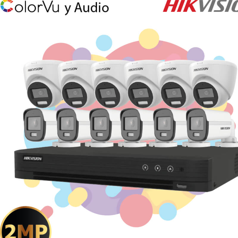 KIT DE 12 CAMARAS HIKVISION