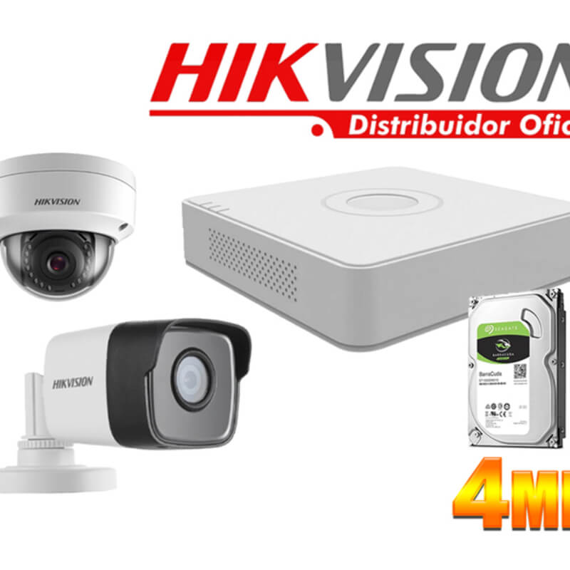 KIT DE 2 CÁMARAS IP 4MP HIKVISION