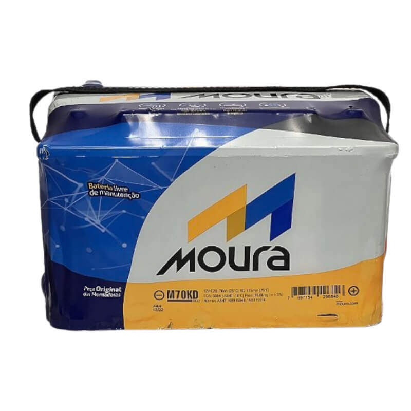 BATERIA MOURA BRASILEÑA CAJA 66 M70KD CON 15 PLACAS 70 AMPERIOS POLARIDAD DERECHA (+ -)