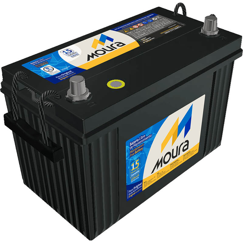 BATERIA MOURA BRASILEÑA 27D M90TD CON 17 PLACAS 90 AMPERIOS POLARIDAD DERECHA (+ -)