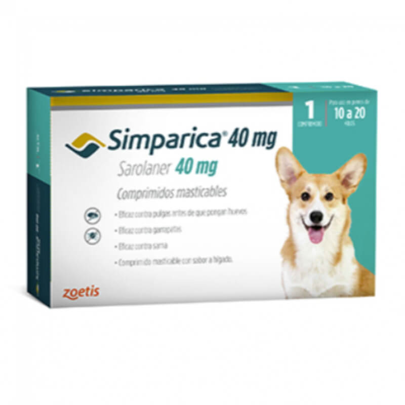 Simparica 10 a 20 kg (Sarolaner 40 mg)