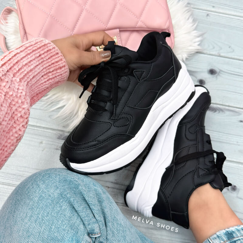 Sneaker Chunky Negro Urbano: Comodidad, Estilo y Tendencia