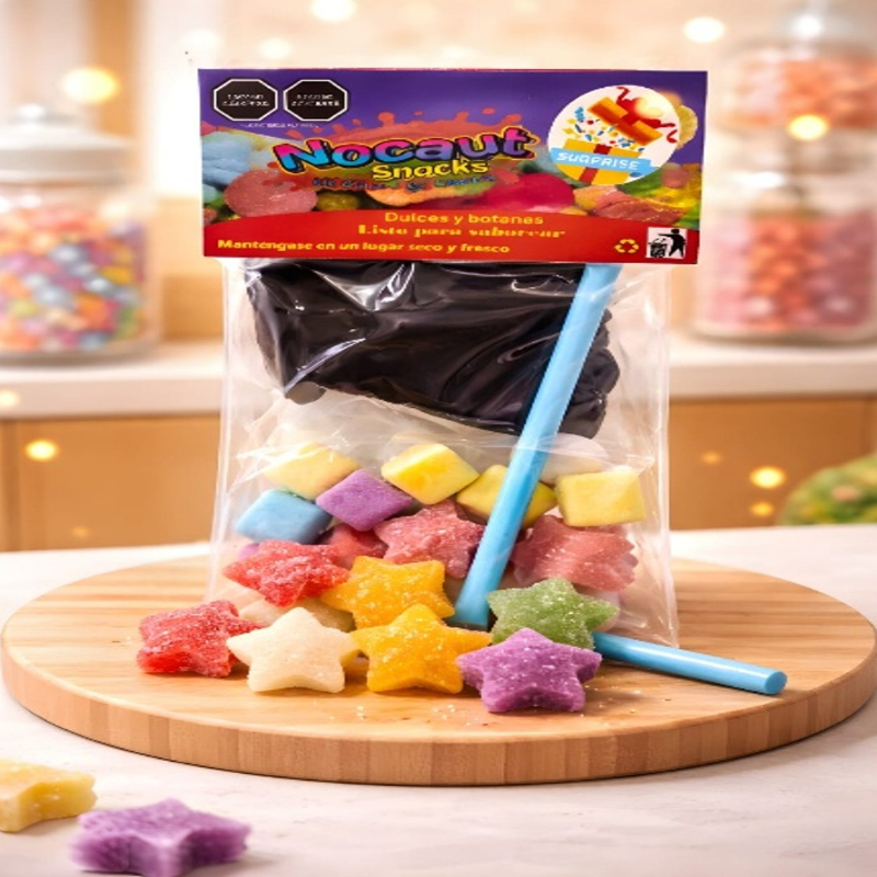 Gomitas estrella neón | Nocaut Snacks