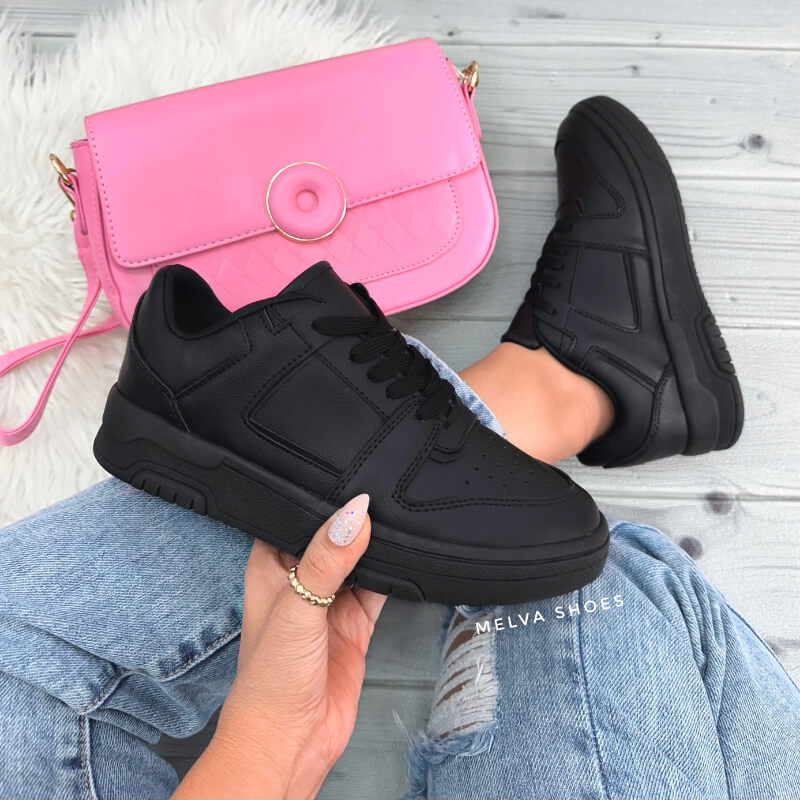Sneaker Suela Baja Negro Urbanos, Bajas, Cómodas y en Tendencia – Estilo y Confort