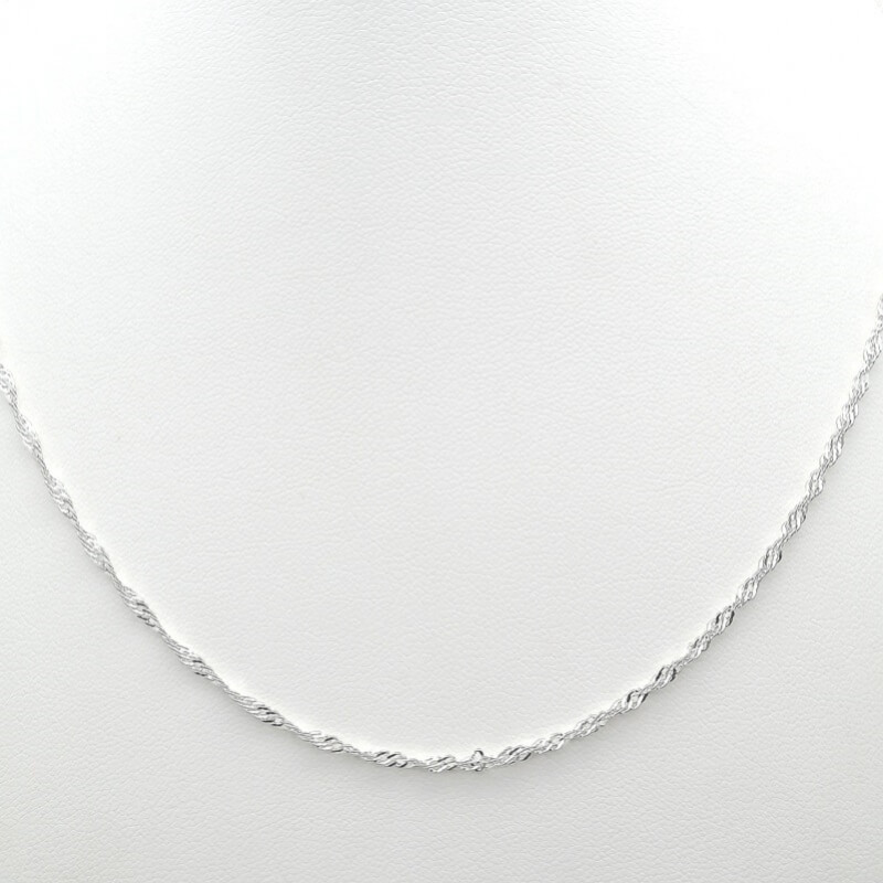 Cadena Singapur Plata de Ley 925 Genuina - 45cm, Hipoalergénica, Diseño Exclusivo para Mujer