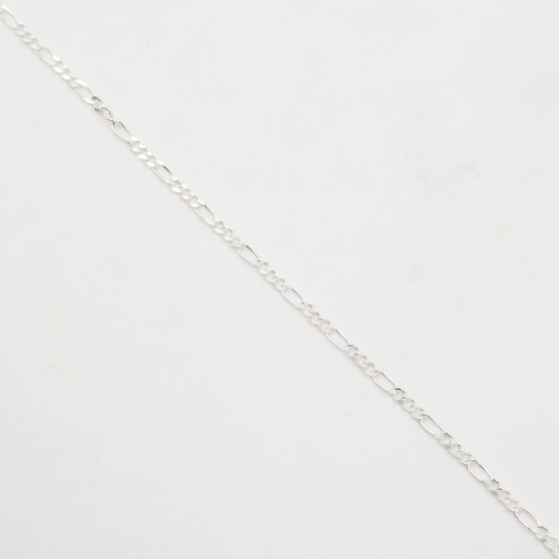 Cadena Fígaro Plata de Ley 925 Genuina - 3x1, 3 en 1, Cartier - Hipoalergénica, 45