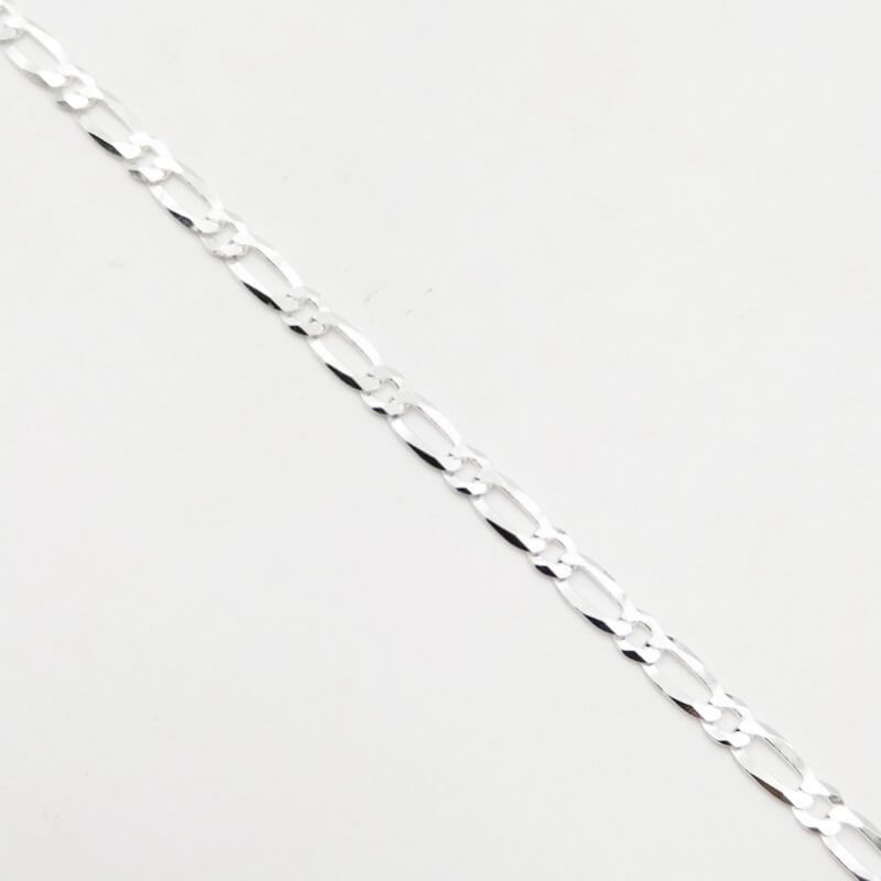 Cadena Fígaro Plata de Ley 925 Genuina - Cadena 3x1 Cartier para Hombre, 60cm Hipoalergénica