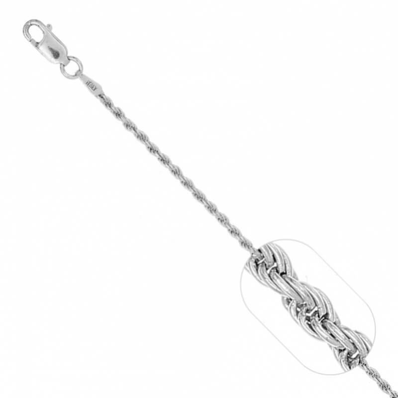 Cadena Cordón Diamantada, Turbillón , Solid Rope .60 cm