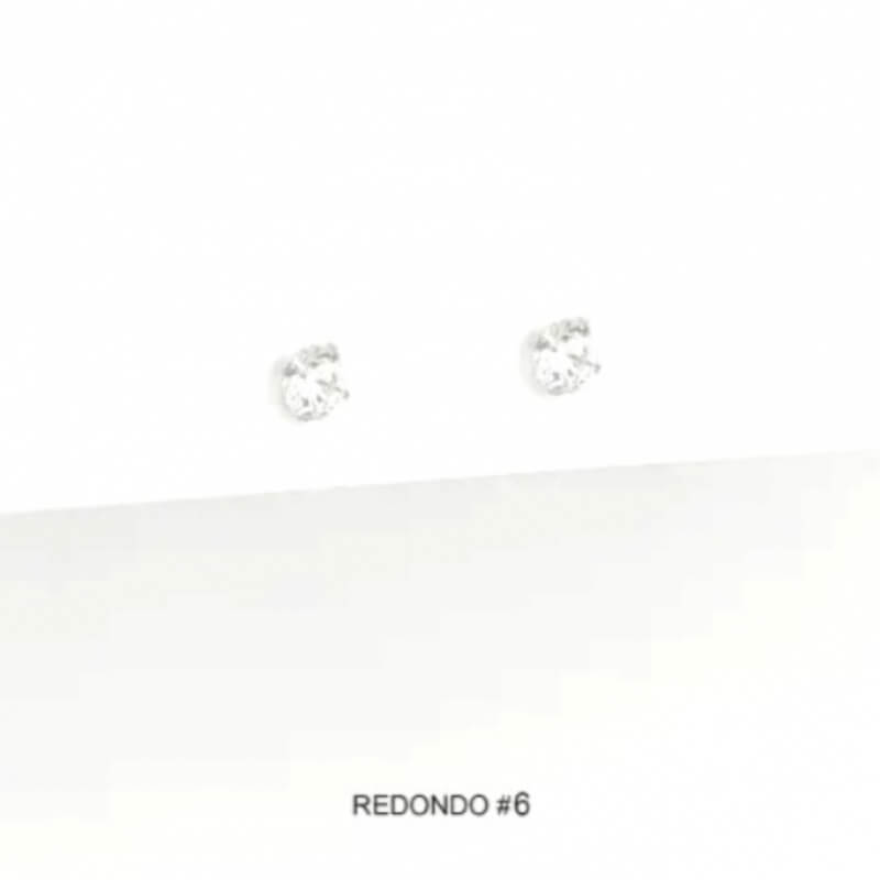 TOPO PLATA 925 CIRCÓN BLANCO REDONDO N6