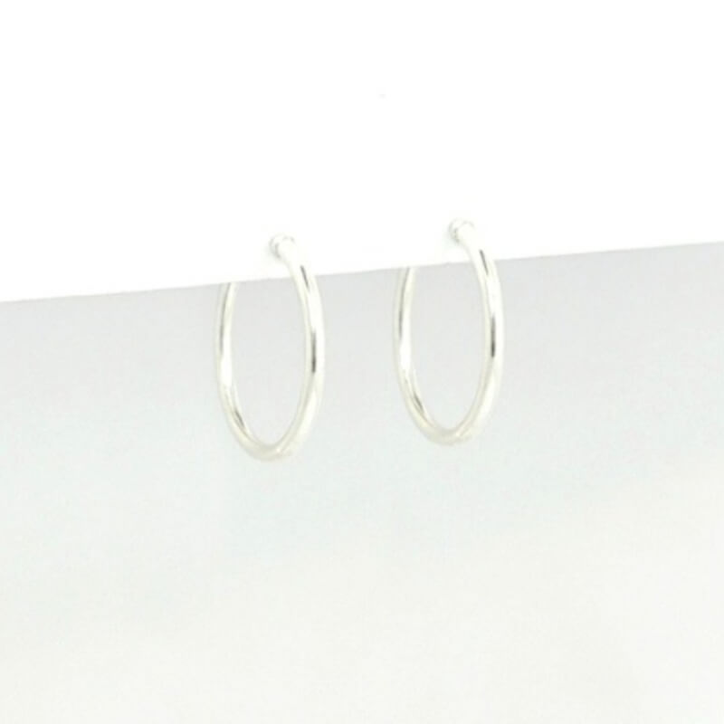 ARETE ARGOLLA LISA TUBULAR 2,6CM PLATA
