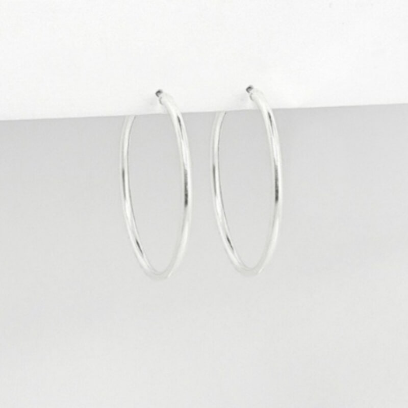ARETE ARGOLLA LISA TUBULAR 3,2CM PLATA