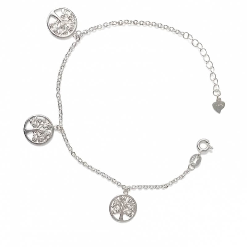 Pulsera Árbol de la Vida - Plata de Ley 925, Amuleto Espiritual, Joyería Fina para Mujer