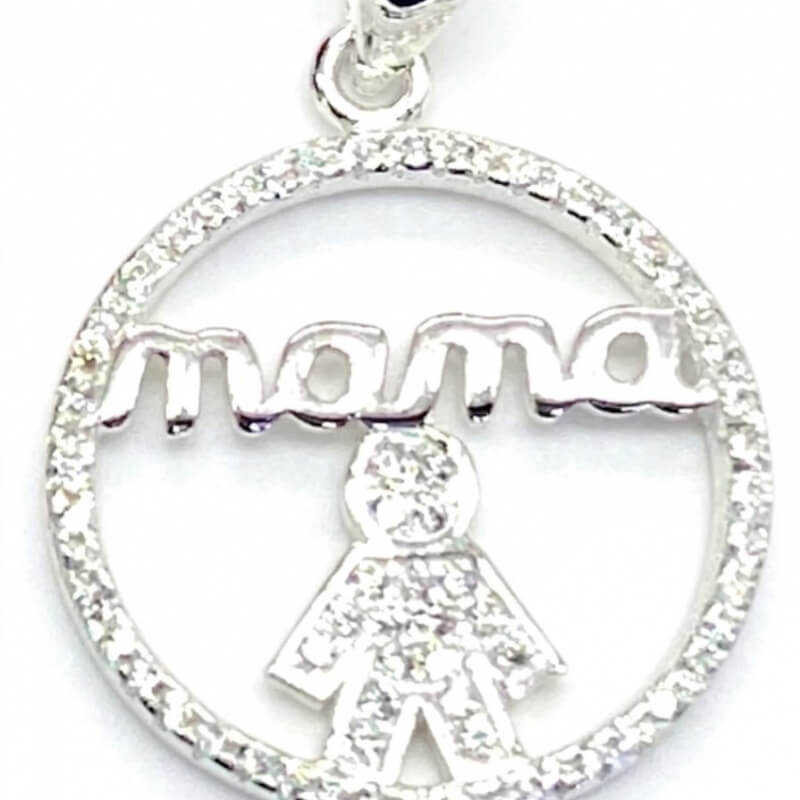 Dije Niño con Circones Brillantes de Plata 925 - Joya Infantil Elegante y Duradera para Mamás