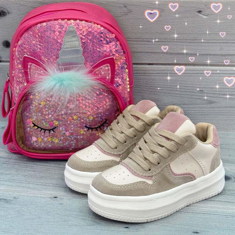 Sneakers de Niña Café Nude Beige | Sneakers Elegantes y Cómodas para Pequeñas Fashionistas