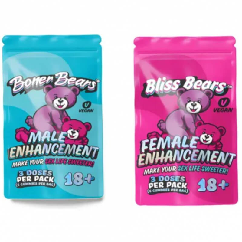 Gomitas Afrodisíacas Bliss Bears, Veganas, Sabor tropical. Para Hombres y Mujeres +18.