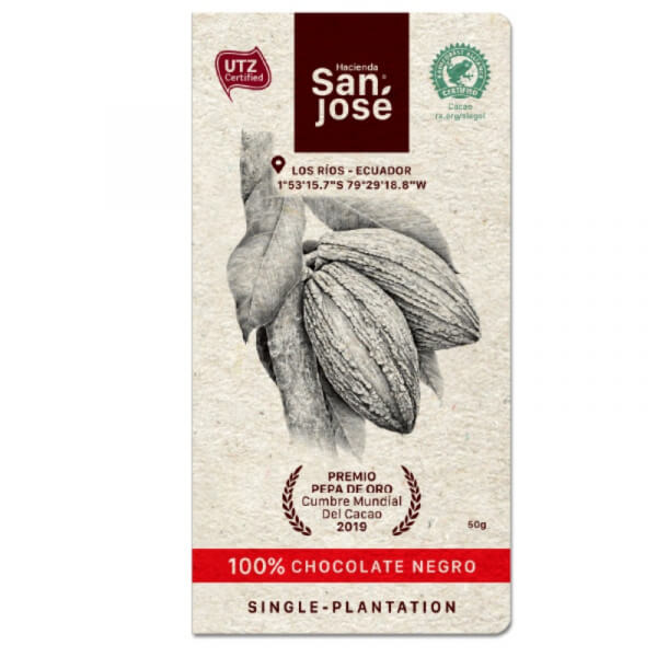 Barra Chocolate Hacienda San Jose 100% Dark
