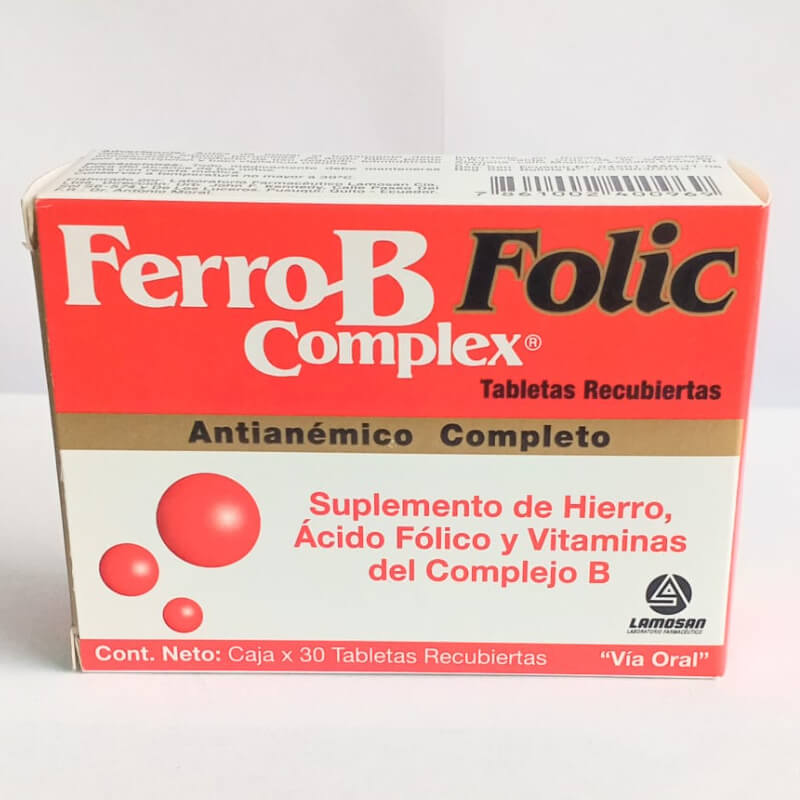 FERRO B COMPLEX FOLIC TABLETAS X 30